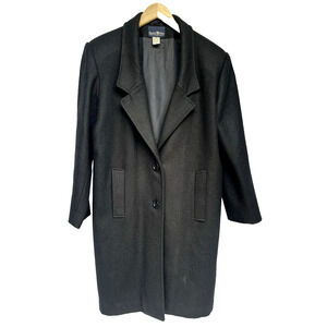 VTG HUNTERS RUN Women's Black 100% Wool Peacoat Jacket Coat Long Button Size 9